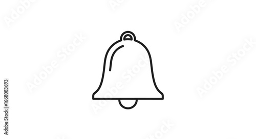 Bell icon isolated on white background, a symbol for notifications and alerts, simple design