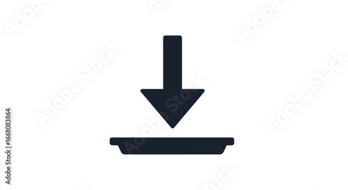 Download Icon Simple and Modern Arrow Symbol for Digital Downloading and Data Transfer Processes