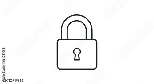 Minimalist Padlock Illustration for Security and Privacy Concepts