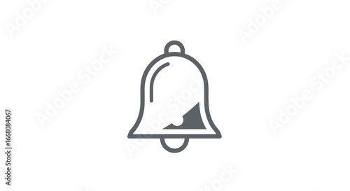 Notification bell icon, symbolizing alerts, announcements, and important updates. A modern graphic representation for digital communication