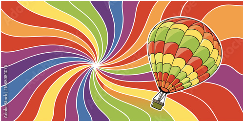 A vibrant tie-dye spiral pattern with bold, saturated rainbow colors including red, orange, yellow, green, blue, and purple. The design radiates outward from the center in a hypnotic swirl, creating a