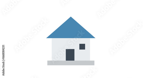 Minimalist flat design house icon representing the core concept of home, property, and real estate, perfect for modern digital interfaces and architectural themes