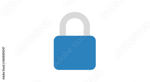 Blue padlock icon, security, safety, protection, privacy, secure symbol, isolated on white
