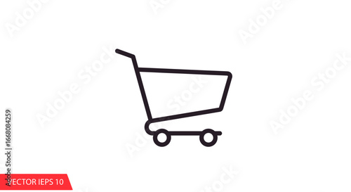 Simple illustration of a shopping cart, a symbol for retail, commerce, and online shopping