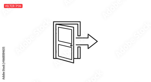 Icon of an open door with an arrow indicating entry, symbolizing access and new opportunities