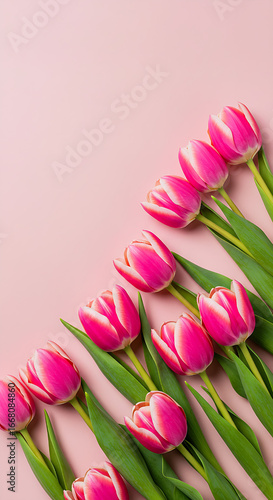 bunch of pink tulips