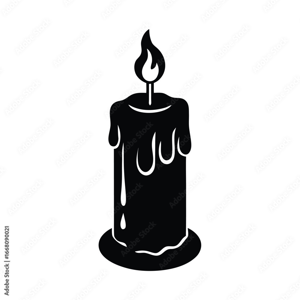 Obraz premium burning candle vector illustration