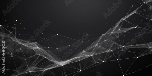 Abstract broken glass texture with a cobweb pattern, with a 3D line drawing and a dew drop illustration