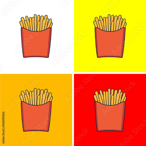 Colorful Fries Cartoons