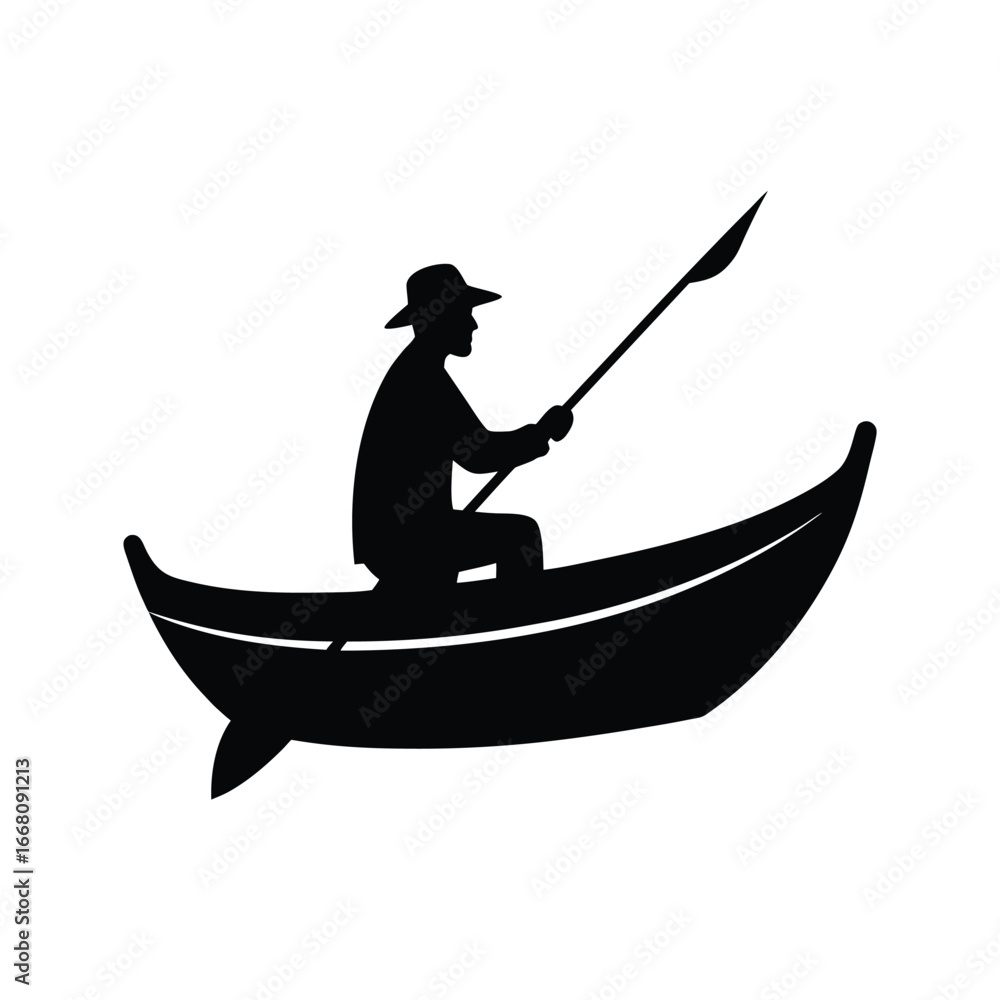 © MDFAZAR - silhouette of a man in a boat
