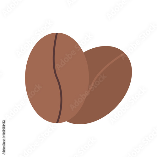 Coffee Beans Drink Ingredient Flat Color Icon: Coffee and Beverage