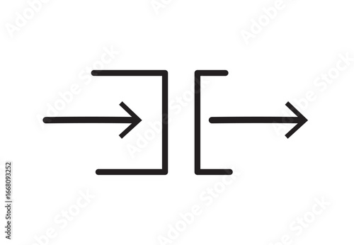 Account login and logout icon. Door with arrow enter and exit symbol