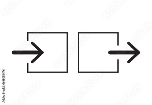Account login and logout icon. Door with arrow enter and exit symbol