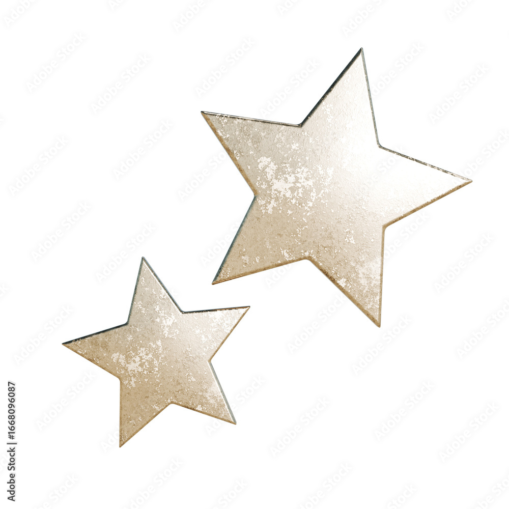 Obraz premium 金色のメタリックなキラキラ星のフラットアイコン