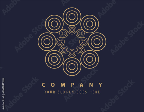 Tree shape sunflower vector logos. Nature trees vector illustration logo design. gold leaf