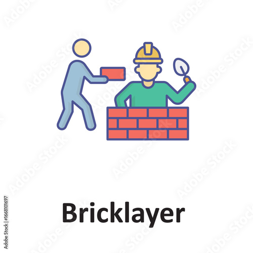 Bricklayer Vector Icon which can easily modify or edit