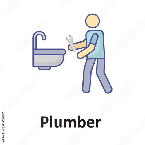  Plumber  Vector Icon which can easily modify or edit
