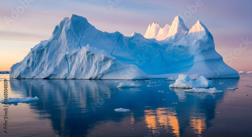Wallpaper Mural Stunning Blue Iceberg Reflection at Sunset. Torontodigital.ca