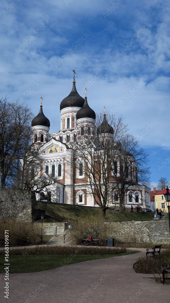 Obraz premium Tallinn, Estonia. The Alexander Nevsky Cathedral of Tallinn is an Eastern Orthodox cathedral. It was built in 1894–1900, when the country was part of the former Russian Empire.