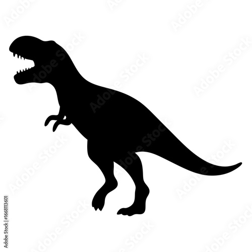 A striking silhouette of a Tyrannosaurus Rex, a fearsome prehistoric predator