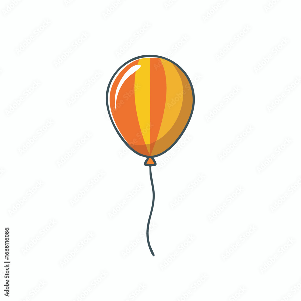 Obraz premium Festive Cartoon Balloon Ornament with String For Parties and Celebrations