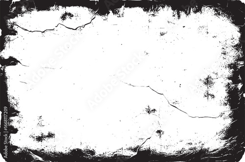 Old Vintage Grunge Border Texture with Scratches and Cracks for Retro Background Design