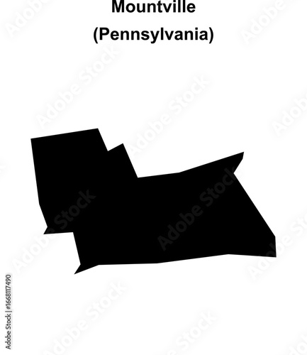 Mountville (Pennsylvania) blank outline map
