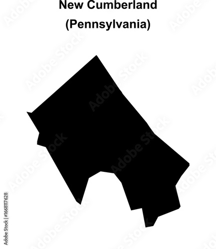 New Cumberland (Pennsylvania) blank outline map