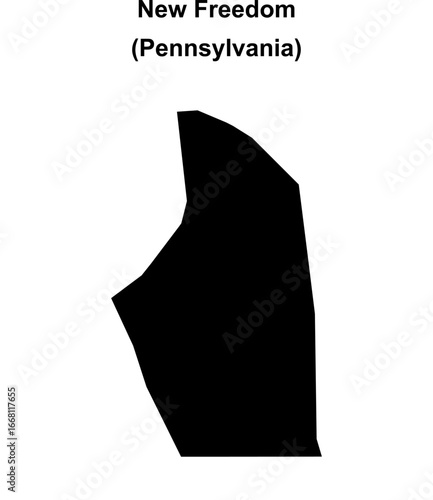 New Freedom (Pennsylvania) blank outline map