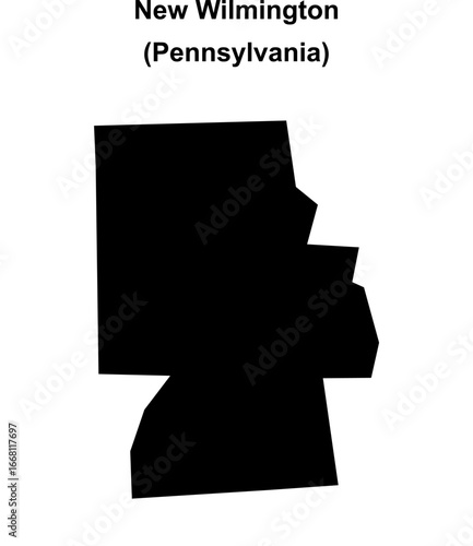 New Wilmington (Pennsylvania) blank outline map