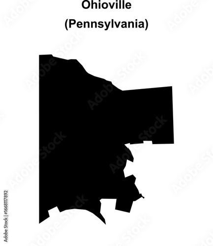 Ohioville (Pennsylvania) blank outline map