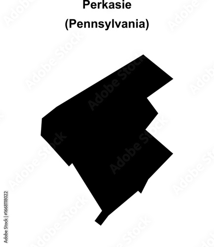 Perkasie (Pennsylvania) blank outline map
