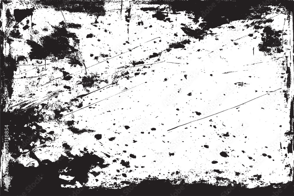Naklejka premium Grunge Ink Splatter Texture | Black Paint Stains Dirty Distressed Background Design