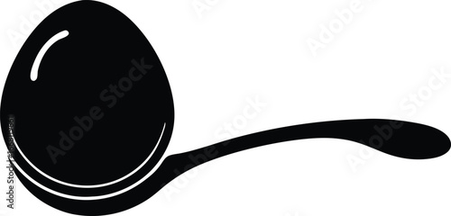 egg in spoon silhouette vector illustration
