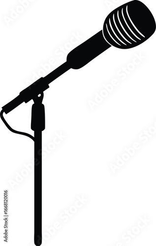 mic stand silhouette vector illustration