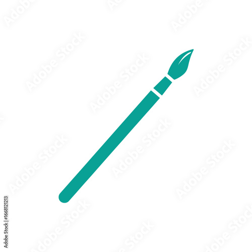 Teal paint brush icon on white background
