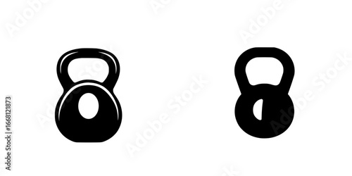 Unique kettlebell design showing two different perspectives ideal for fitness and gym enthusiasts