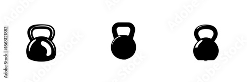 Kettlebell variations showcasing design and function for a fitness routine or strength training session