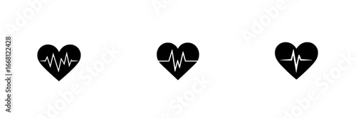 Symbols representing heartbeats and vital signs in a minimalist design suitable for health-related themes