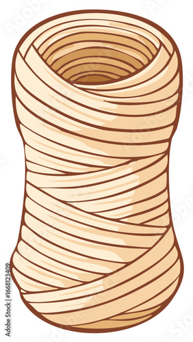 Vector illustration of a roll of creamy textured pasta or spaghetti