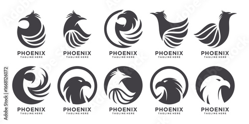 Set bundle phoenix logo design unique concept Part 2