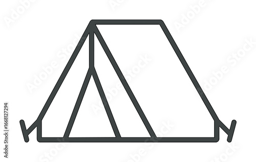 Simple camping tent icon with outline design