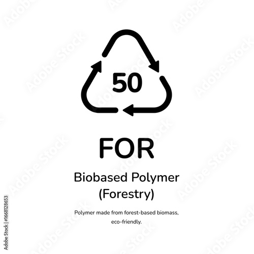 Biobased Polymer 50 eco recycle label