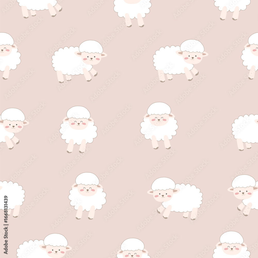 Naklejka premium sheep seamless pattern , vector , illustration