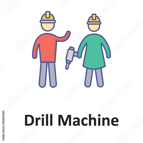 drill machine Vector Icon which can easily modify or edit