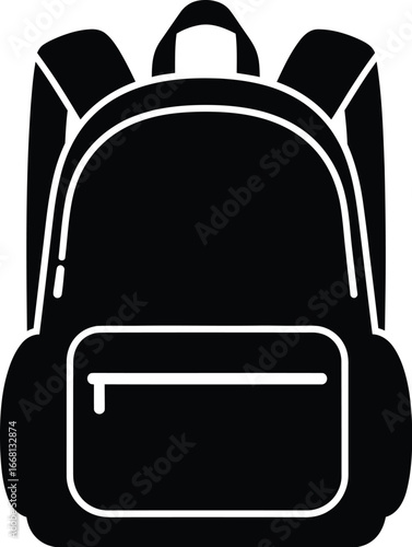 Vector illustration of a black backpack