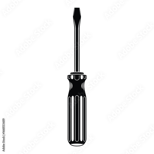 Classic flathead screwdriver tool for home improvement and diy projects silhouette