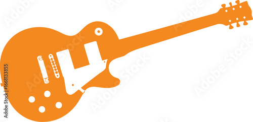 Vector art of an electric guitar with an orange and yellow gradient for music and entertainment themes