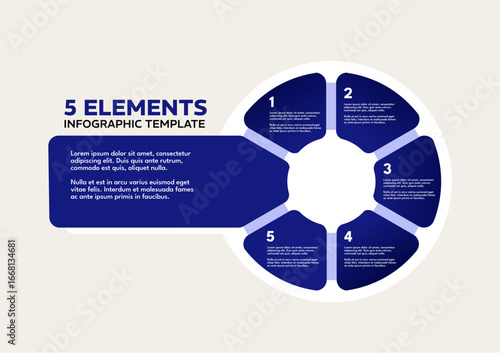 5 elements infographic template - vector illustration