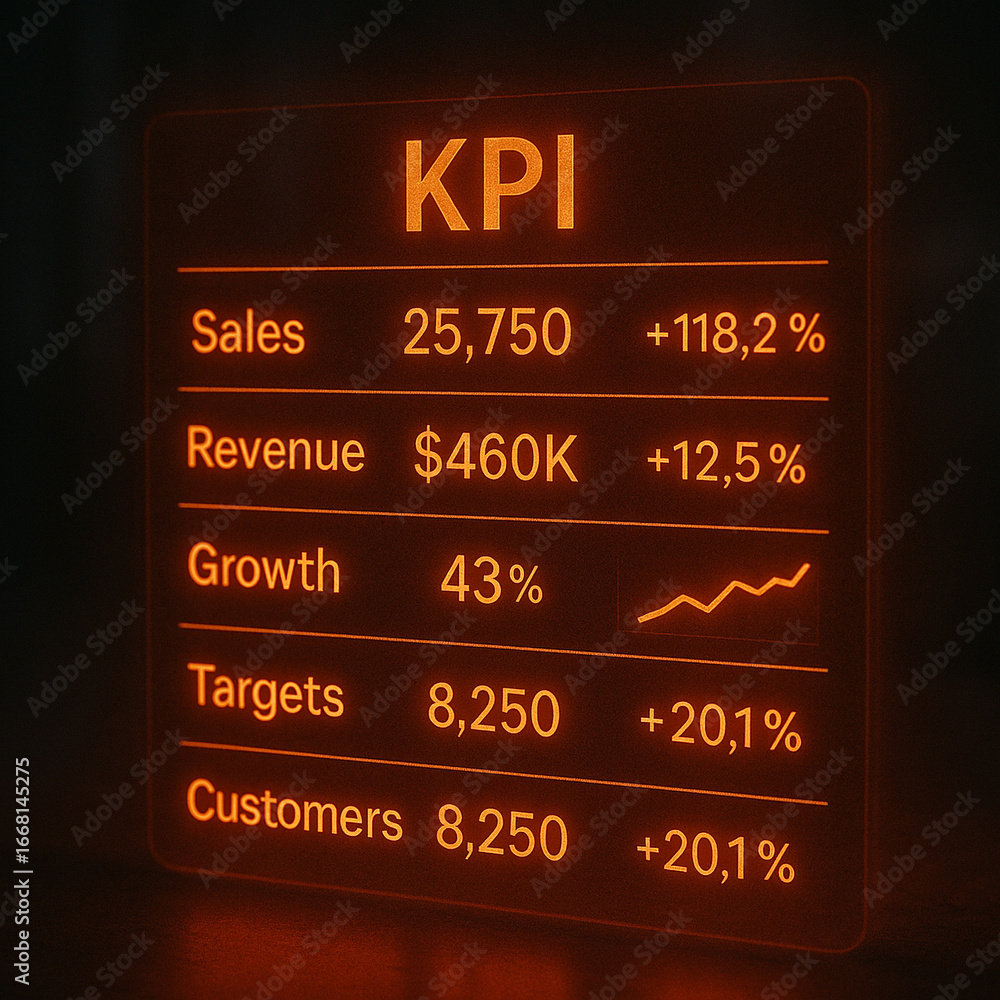 Obraz premium KPI Dashboard Showing Sales Revenue and Growth